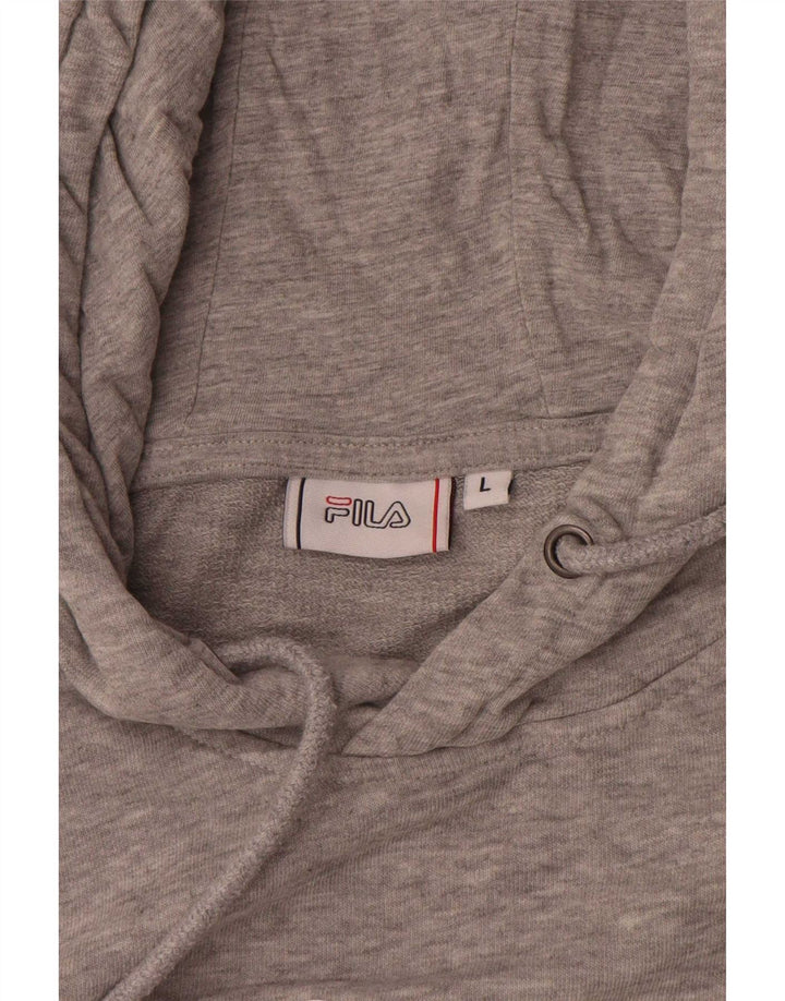 Fila Mens Graphic Hoodie Jumper Large Grey Flecked