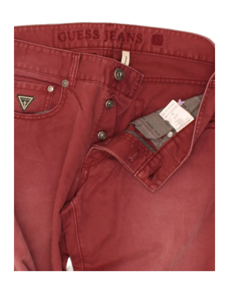 GUESS Mens Straight Jeans W32 L32 Red Cotton | Vintage Guess | Thrift | Second-Hand Guess | Used Clothing | Messina Hembry 