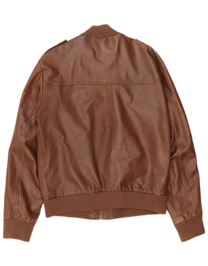 Conbipel Mens Leather Jacket IT 52 Large Brown Leather