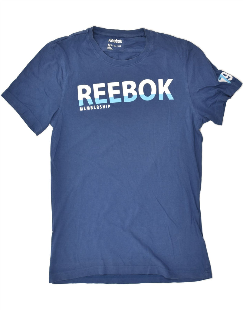 REEBOK Mens Graphic T-Shirt Top Medium Blue Cotton | Vintage Reebok | Thrift | Second-Hand Reebok | Used Clothing | Messina Hembry 