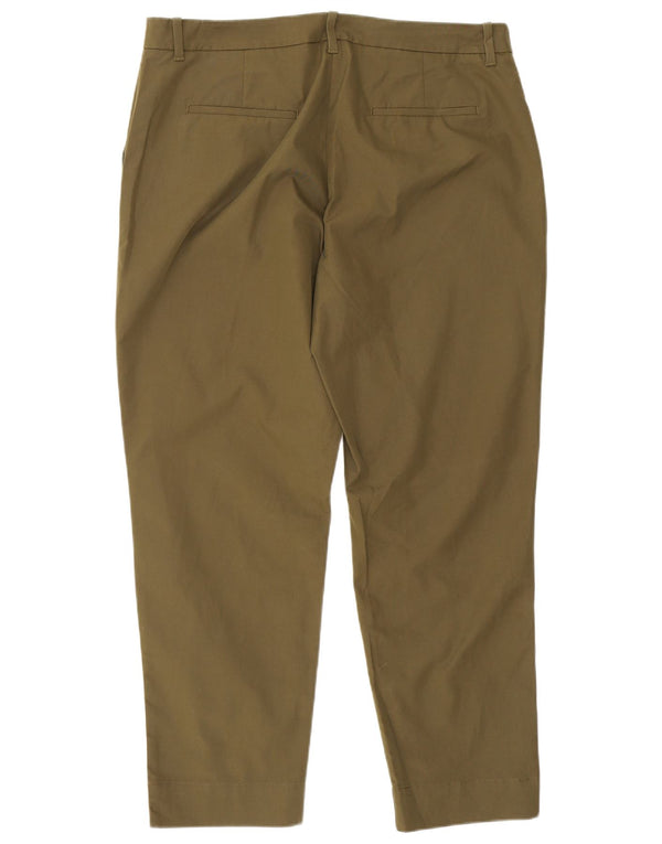 Marks & Spencer Womens Tapered Chino Trousers UK 14 Large W34 L25 Khaki