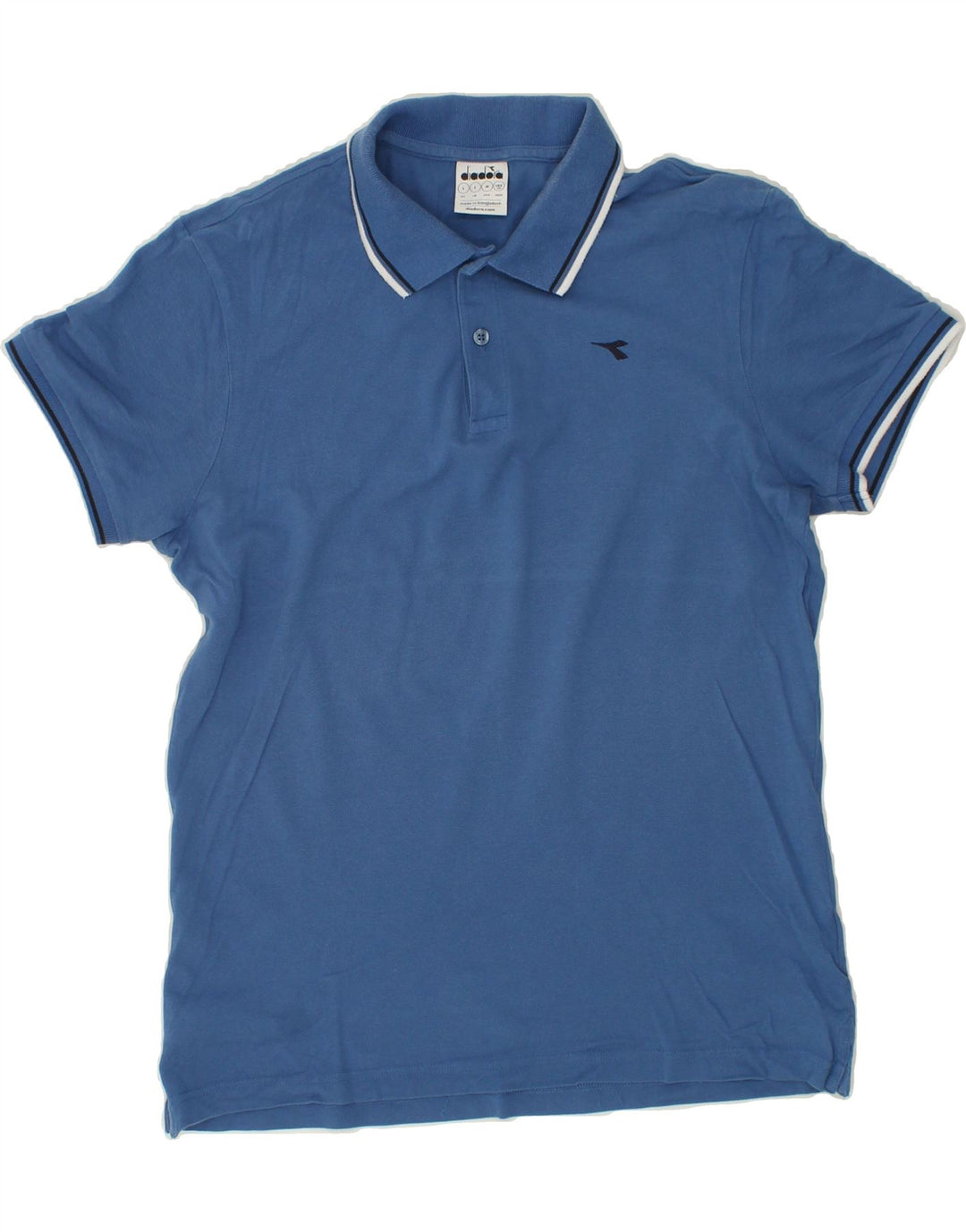 DIADORA Mens Polo Shirt Large Navy Blue Cotton Vintage Diadora and Second-Hand Diadora from Messina Hembry 