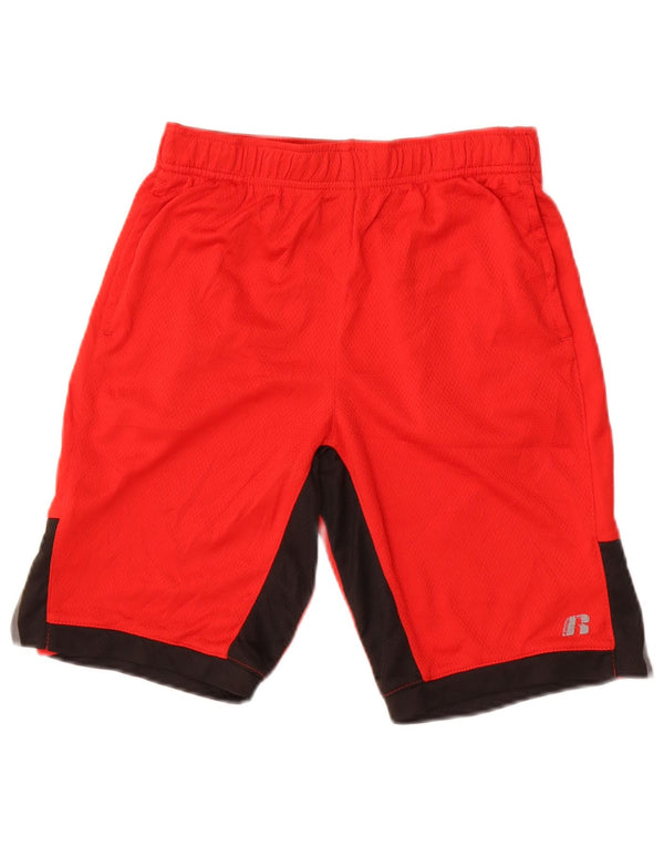 Russell Athletic Boys Sport Shorts 14-15 Years XL Red Colourblock Polyester