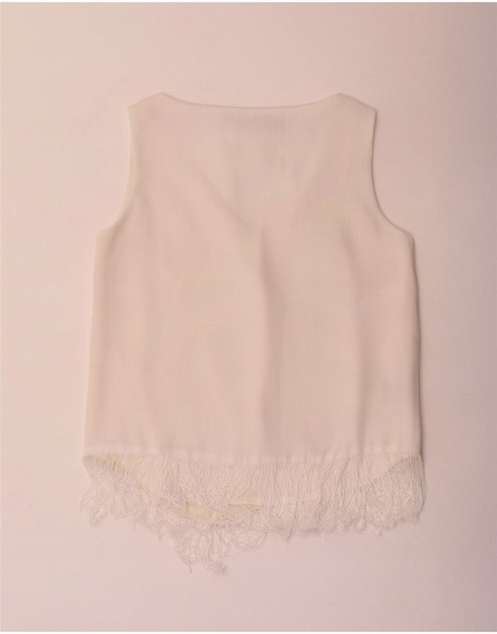 Ralph Lauren Womens Sleeveless Blouse Top US 6 Medium White Polyester