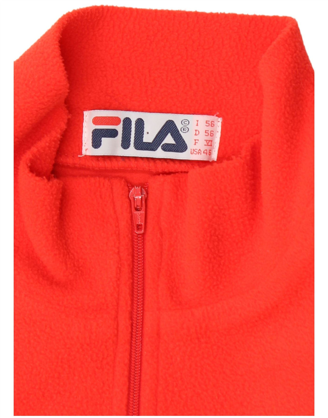 Fila Mens Zip Neck Fleece Jumper IT 56 2XL Orange