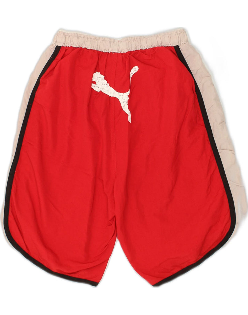 PUMA Mens Sport Shorts Medium Red Nylon | Vintage Puma | Thrift | Second-Hand Puma | Used Clothing | Messina Hembry 