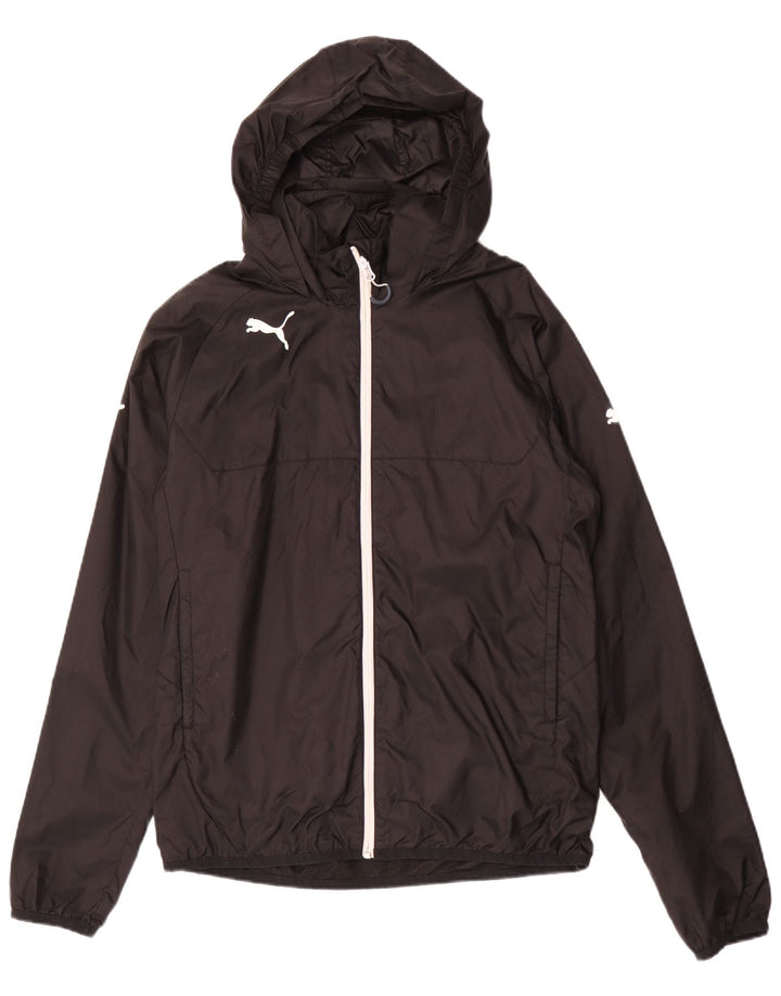 PUMA Mens Hooded Rain Jacket UK 38 Medium Black Polyester