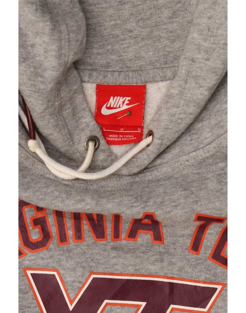 NIKE Mens Virginia Tech Hokies Graphic Hoodie Jumper Large Grey Cotton Vintage Nike and Second-Hand Nike from Messina Hembry 