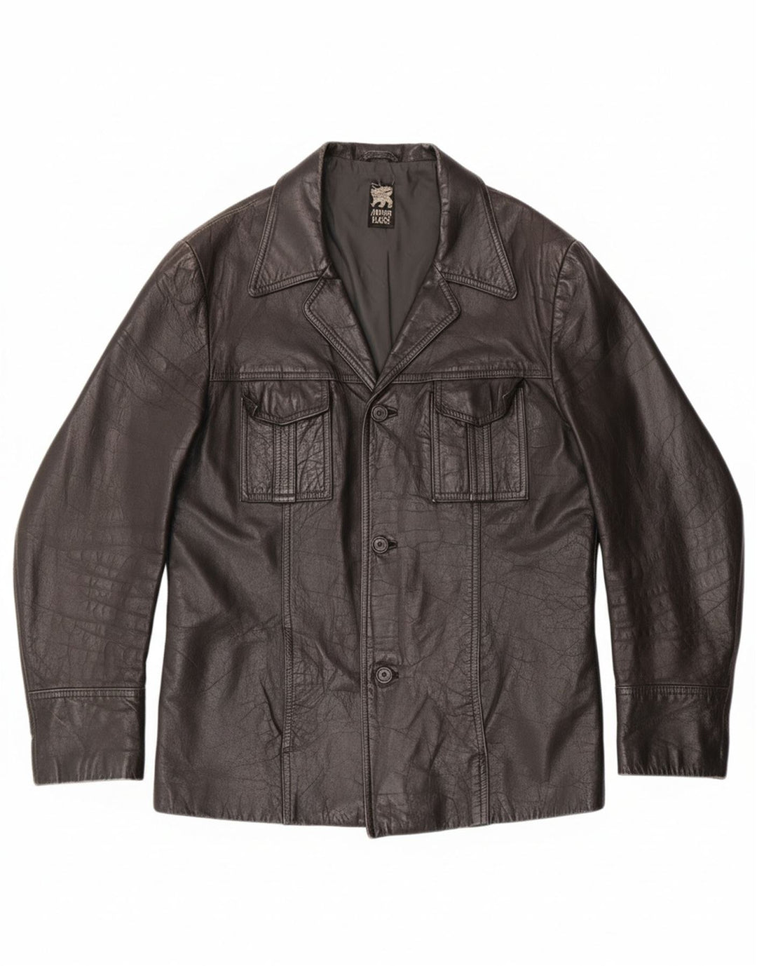 VINTAGE Mens Leather Jacket UK 38 Medium Black Vintage Vintage and Second-Hand Vintage from Messina Hembry 