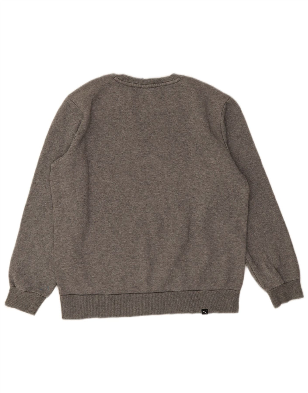 PUMA Mens Graphic Sweatshirt Jumper Medium Grey Flecked Cotton