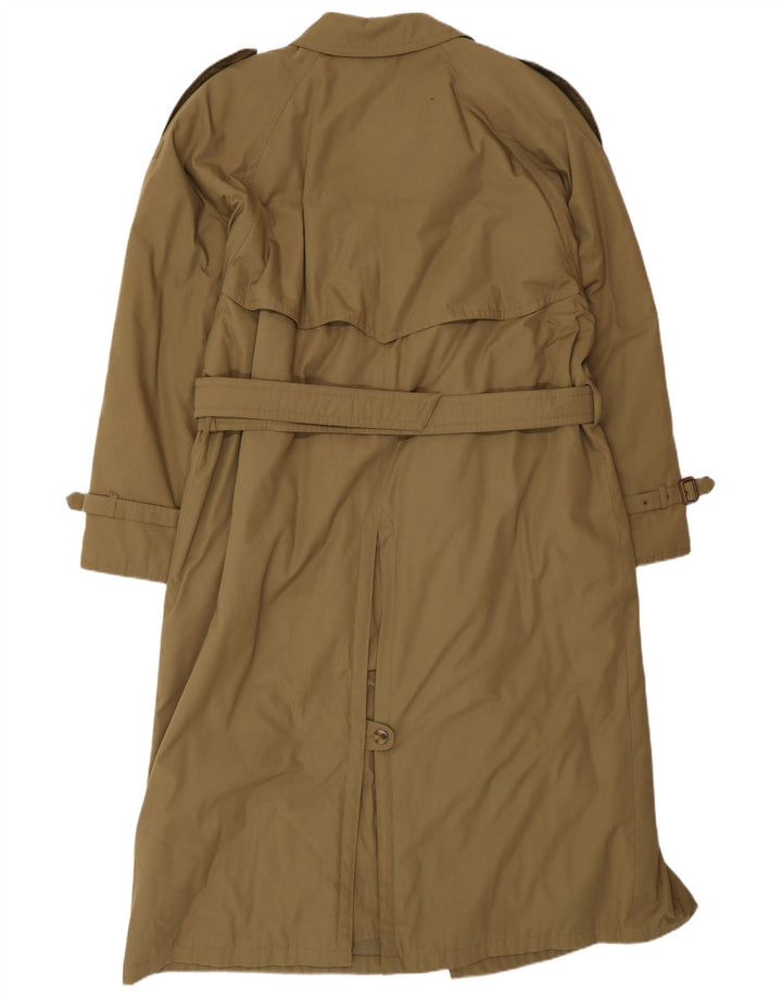 Vintage Mens Trench Coat IT 48 Medium Khaki Polyester Classic
