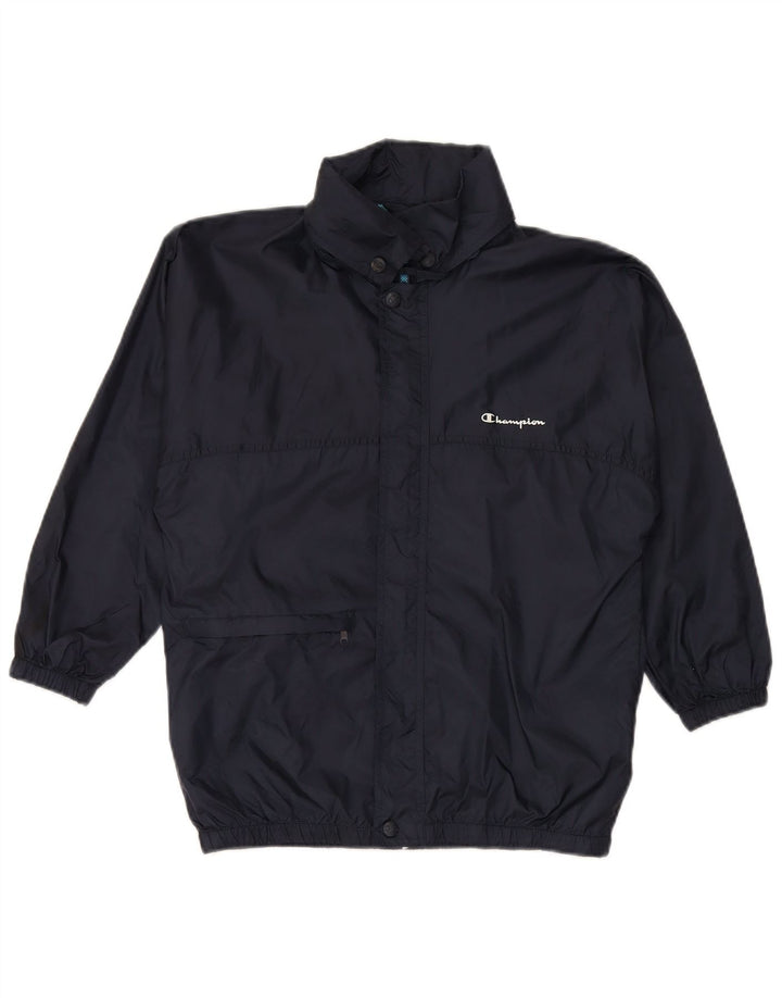 CHAMPION Boys Rain Jacket 9-10 Years Medium Navy Blue Polyamide