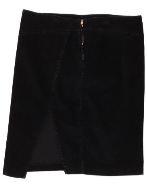 Benetton Womens Corduroy Skirt IT 42 Medium W32 Black Cotton