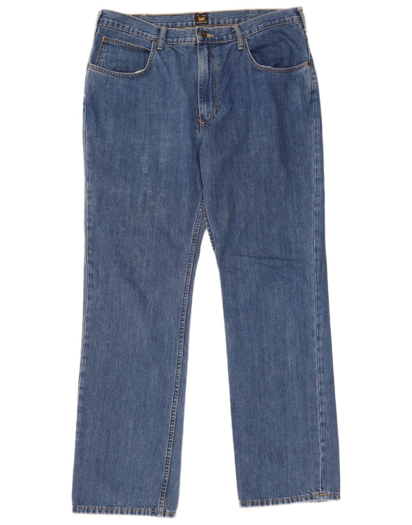 Lee Mens Brooklyn Straight Jeans W38 L32 Blue Cotton