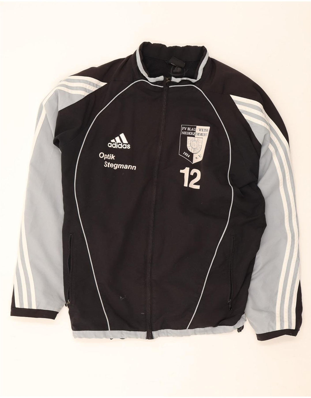 Adidas Mens Graphic Tracksuit Top Jacket UK 38/40 Medium Black Colourblock