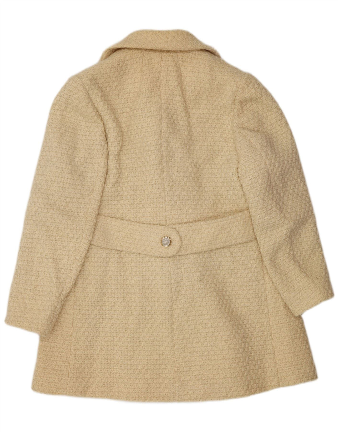 Vintage Womens Double Breasted Coat UK 14 Medium Beige