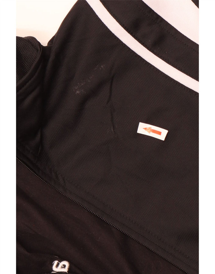 Asics Boys Tracksuit Top Jacket 11-12 Years Black Colourblock Polyester