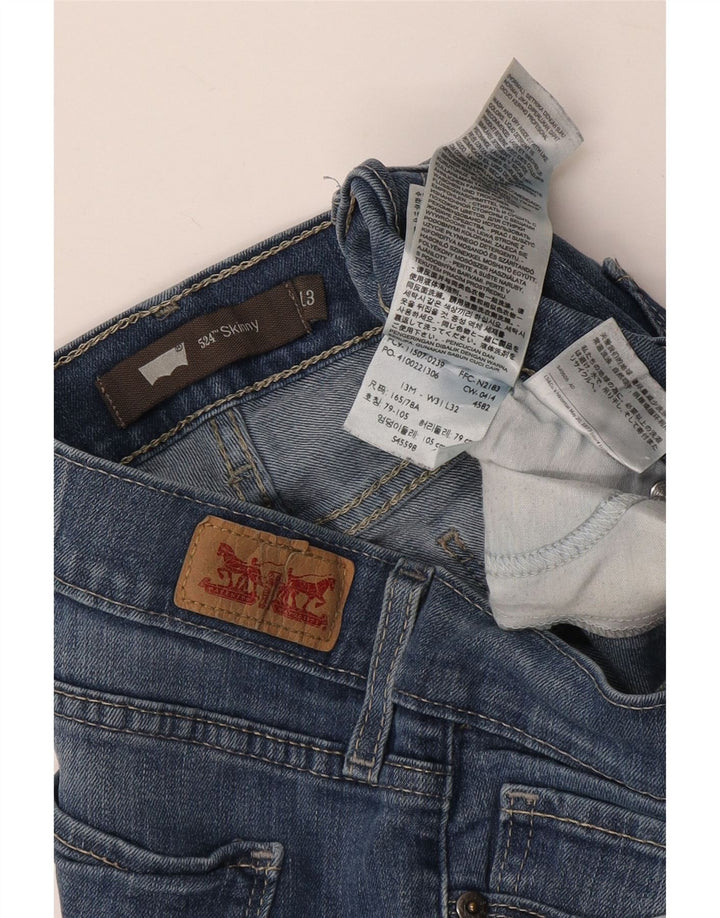 LEVI'S Womens 524 Skinny Jeans W31 L32 Blue Cotton