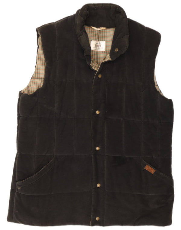 Puffa Mens Padded Gilet UK 40 Large Black Cotton