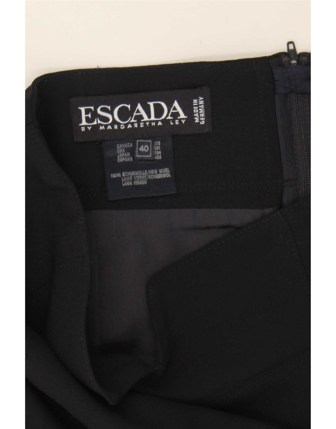 Escada Womens Pencil Skirt EU 40 Medium W27 Navy Blue Wool