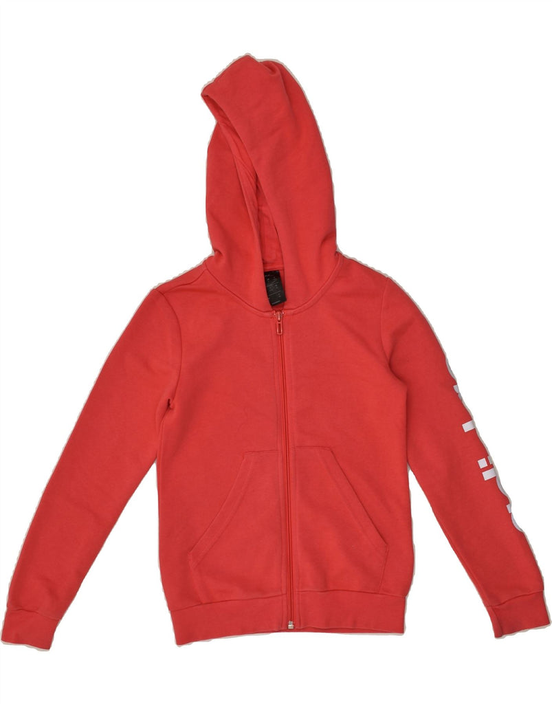 ADIDAS Girls Graphic Zip Hoodie Sweater 9-10 Years Red Cotton | Vintage Adidas | Thrift | Second-Hand Adidas | Used Clothing | Messina Hembry 