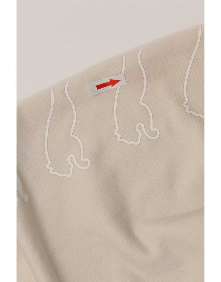 Puma Womens Oversized Crop Graphic Sweatshirt Jumper UK 16 Large Beige