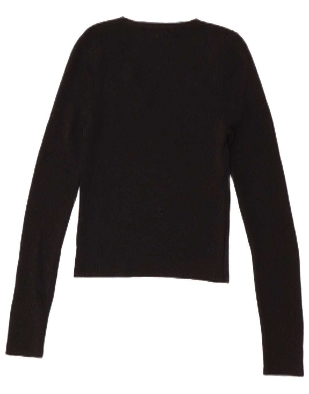 Zara Womens Crop Top Long Sleeve UK 8 Small Black Polyamide
