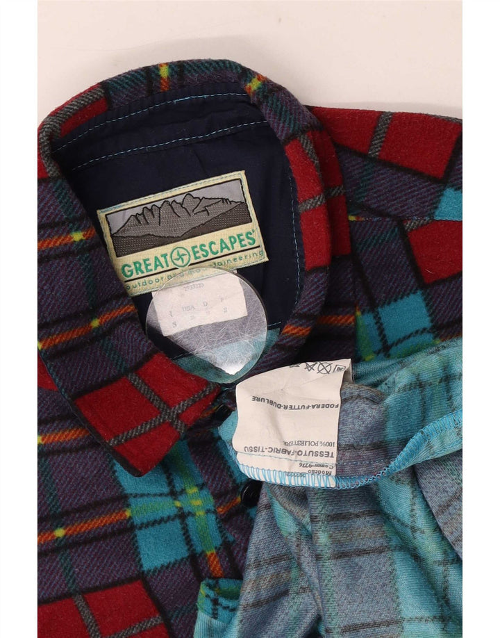 Great Escapes Mens Flannel Shirt Small Multicoloured Check Polyester