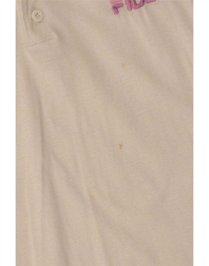 Fila Mens Graphic Polo Shirt IT 52 Large White Cotton
