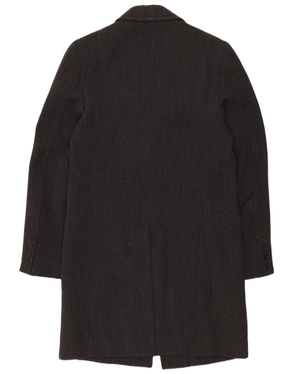 Vintage Mens Overcoat IT 46 Small Grey Cotton