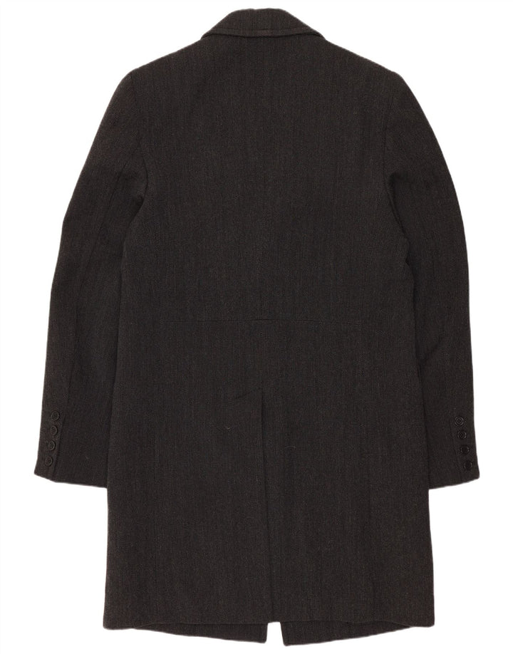 Vintage Mens Overcoat IT 46 Small Grey Cotton