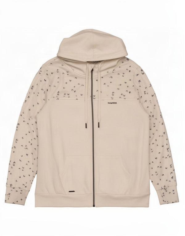 Kangaroos Womens Zip Hoodie Sweater UK 22/24 3XL White Spotted Cotton