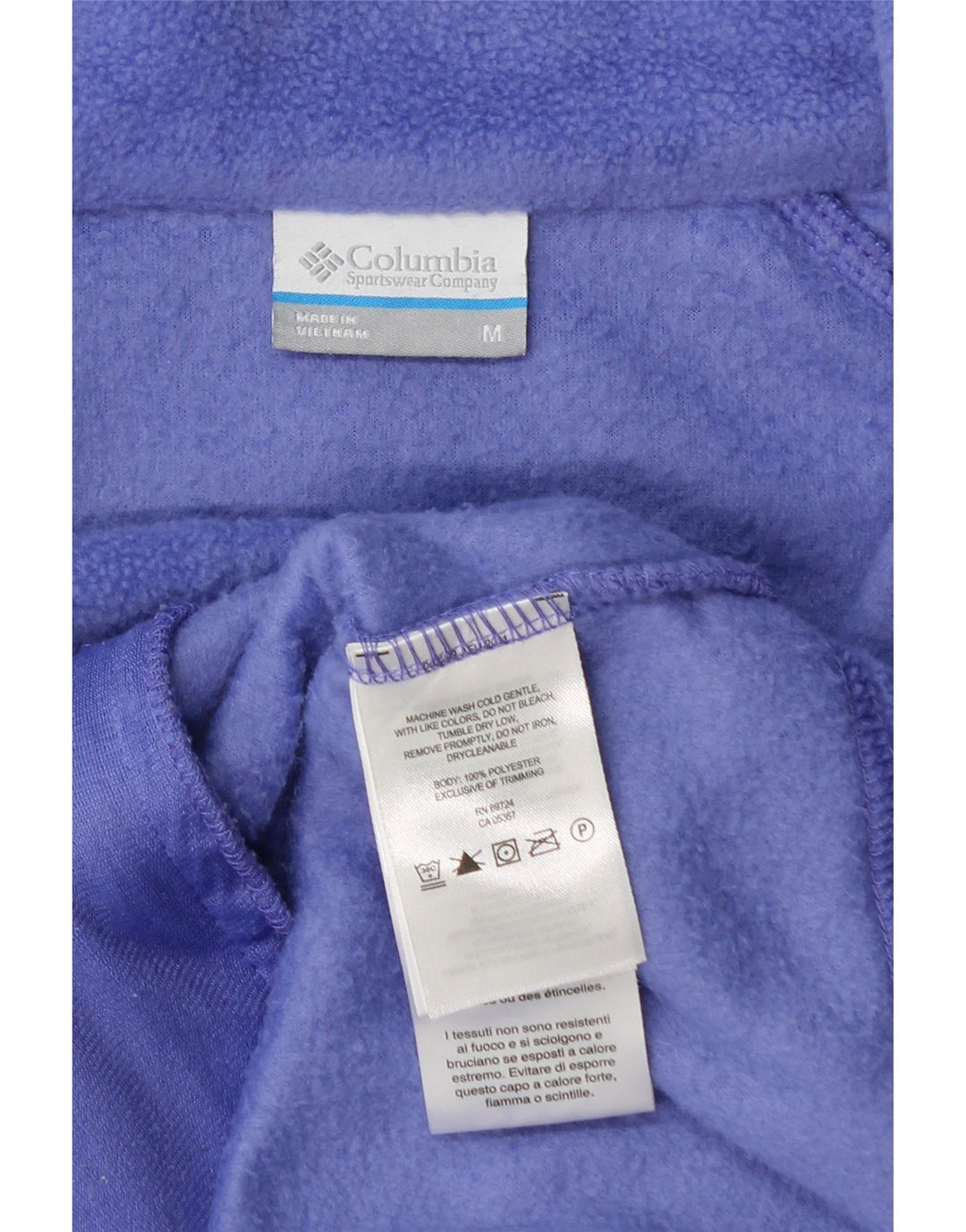 COLUMBIA Womens Fleece Jacket UK 14 Medium Purple Polyester