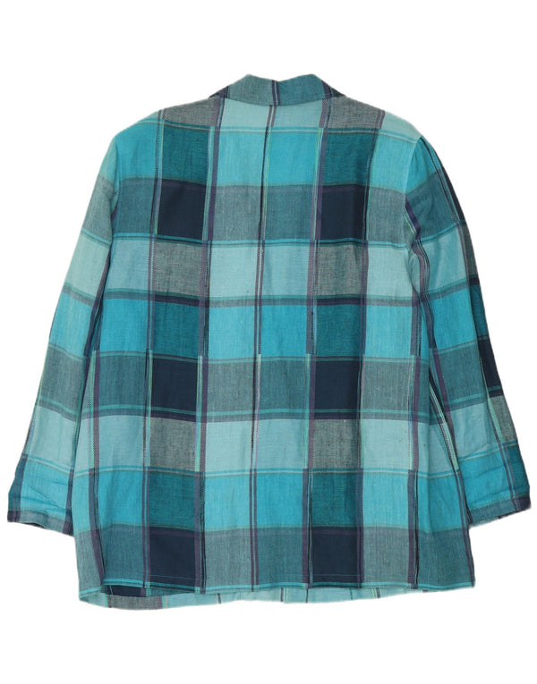 Vintage Womens 2 Button Blazer Jacket UK 18 XL Blue Check Viscose