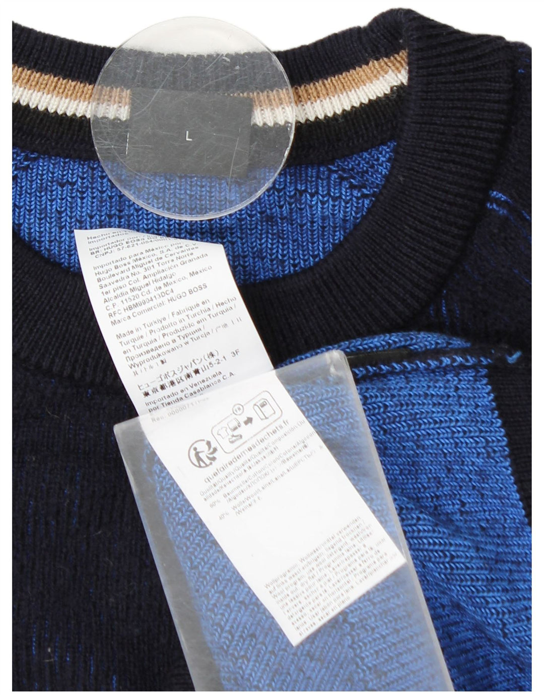 Hugo Boss Boys Crew Neck Jumper Sweater 11-12 Years Large Navy Blue Cotton