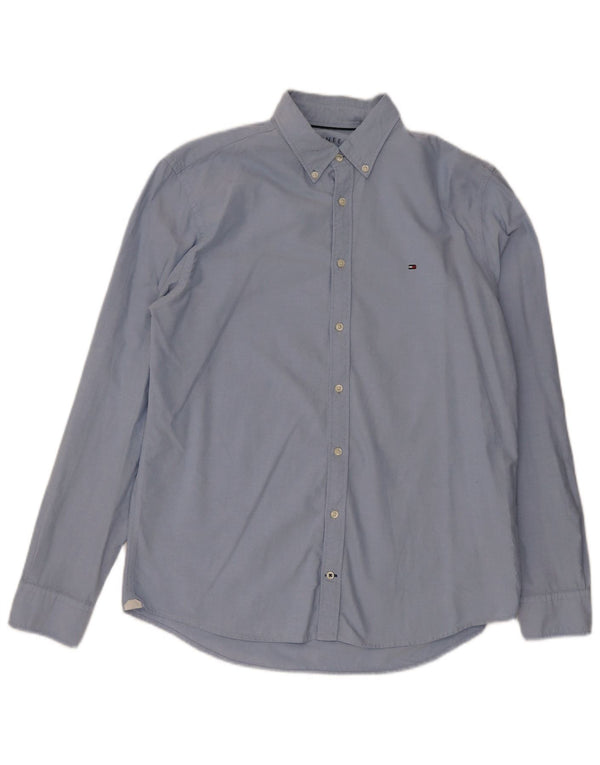 Tommy Hilfiger Mens Shirt Large Blue Cotton