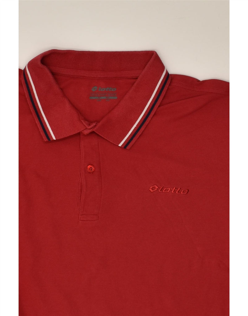 LOTTO Mens Polo Shirt 2XL Red Cotton | Vintage Lotto | Thrift | Second-Hand Lotto | Used Clothing | Messina Hembry 