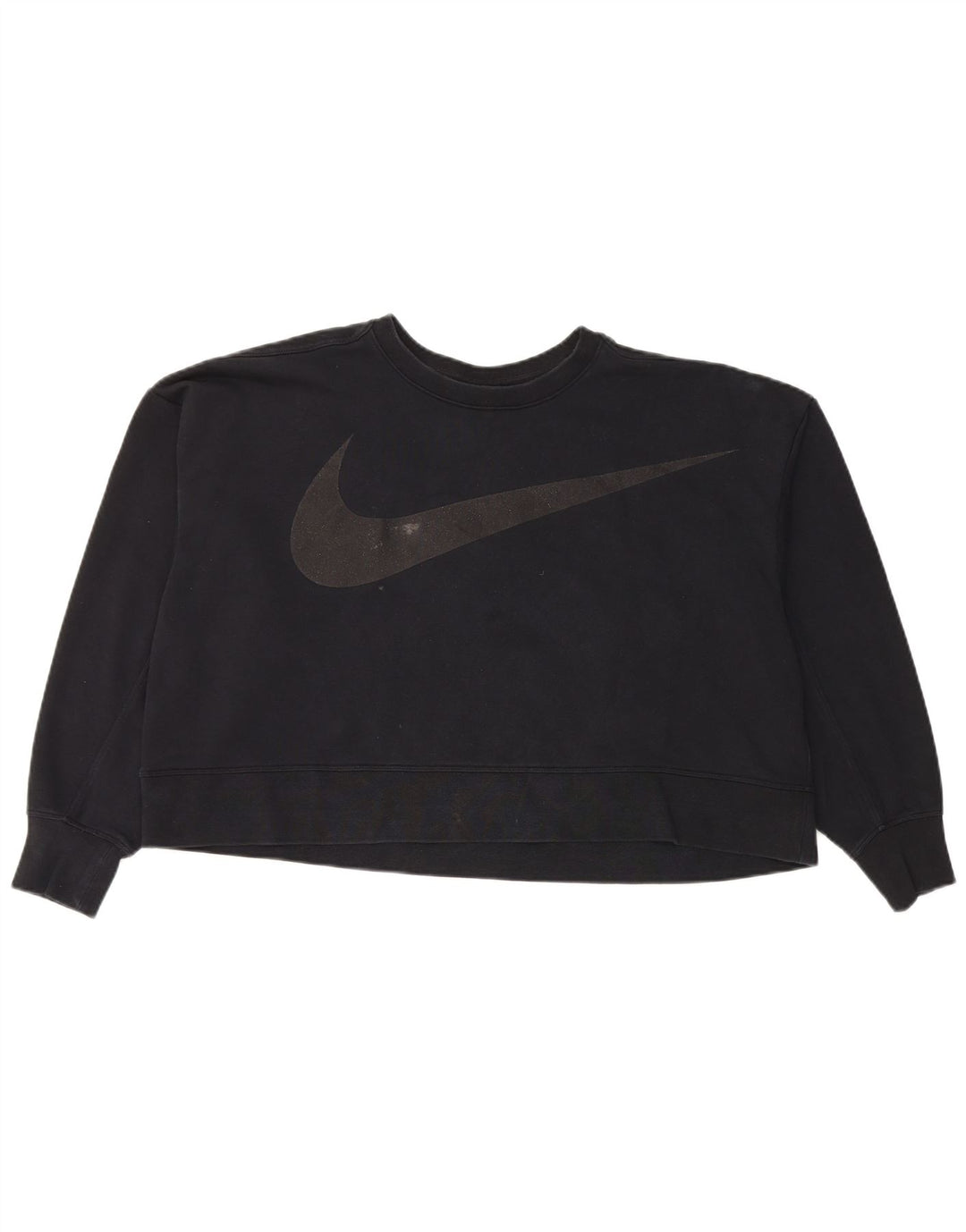 Nike Womens Dri Fit Graphic Oversized Sweatshirt Jumper UK 16 Large Black