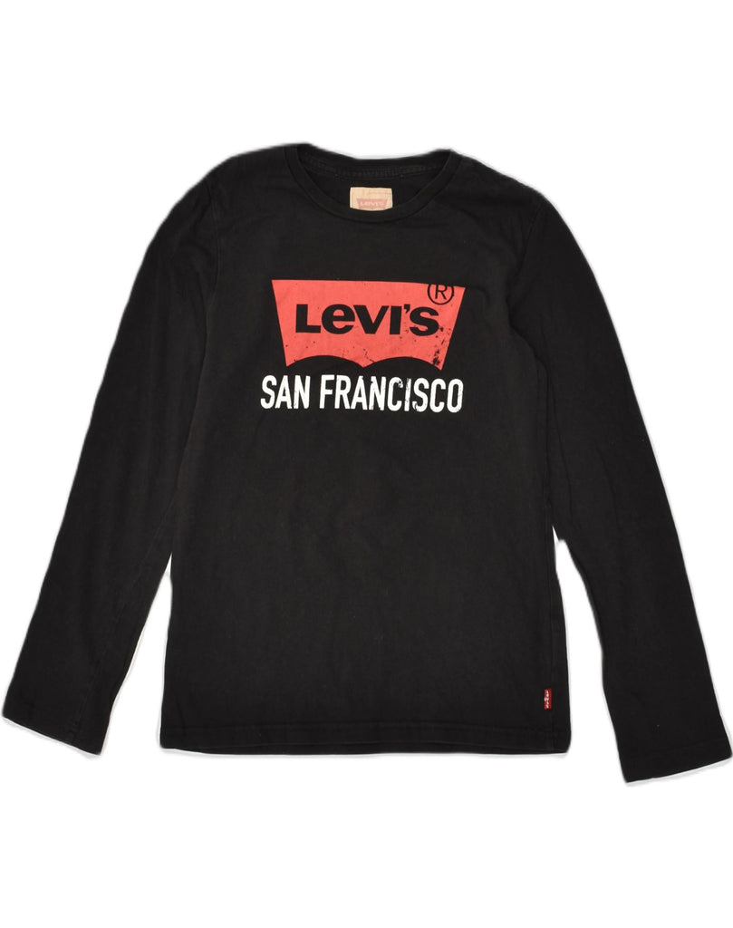 LEVI'S Boys San Francisco Graphic Top Long Sleeve 11-12 Years Black Cotton | Vintage Levi's | Thrift | Second-Hand Levi's | Used Clothing | Messina Hembry 