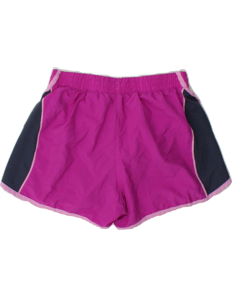 ADIDAS Womens Climalite Sport Shorts UK 8/10 Small  Burgundy Colourblock Vintage Adidas and Second-Hand Adidas from Messina Hembry 