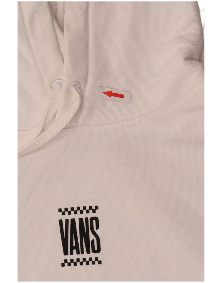 Vans Mens Graphic Hoodie Jumper Small White Colourblock Cotton