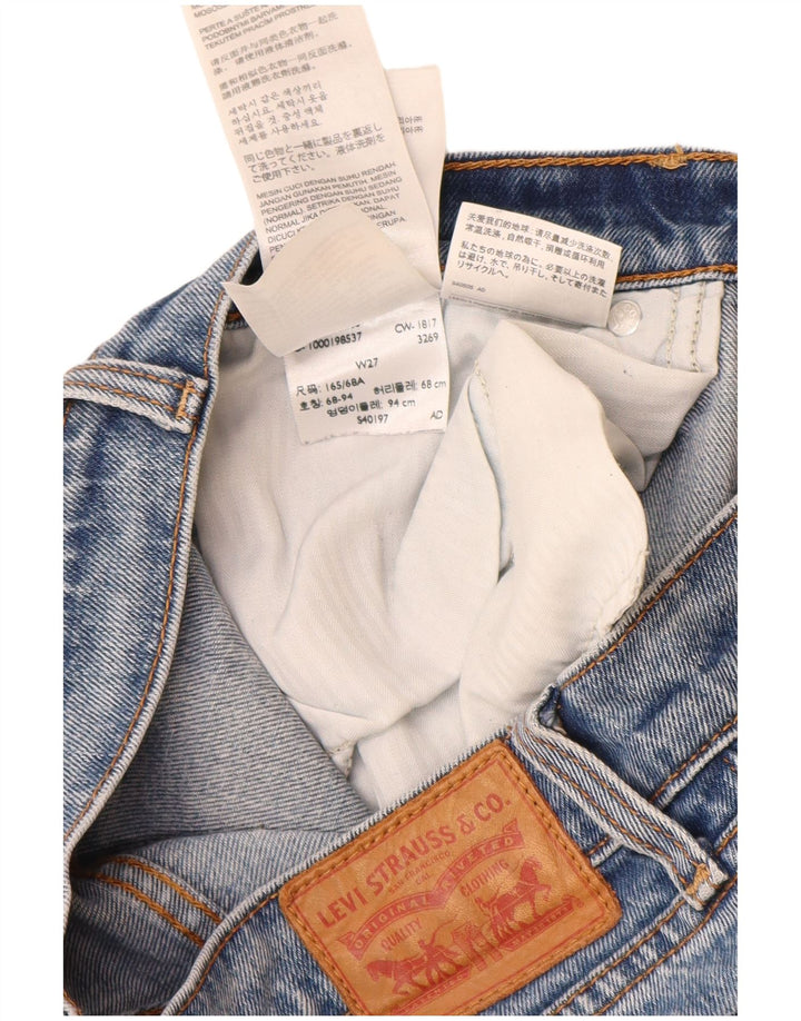 Levi's Womens Distressed Straight Jeans W27 L26 Blue Cotton