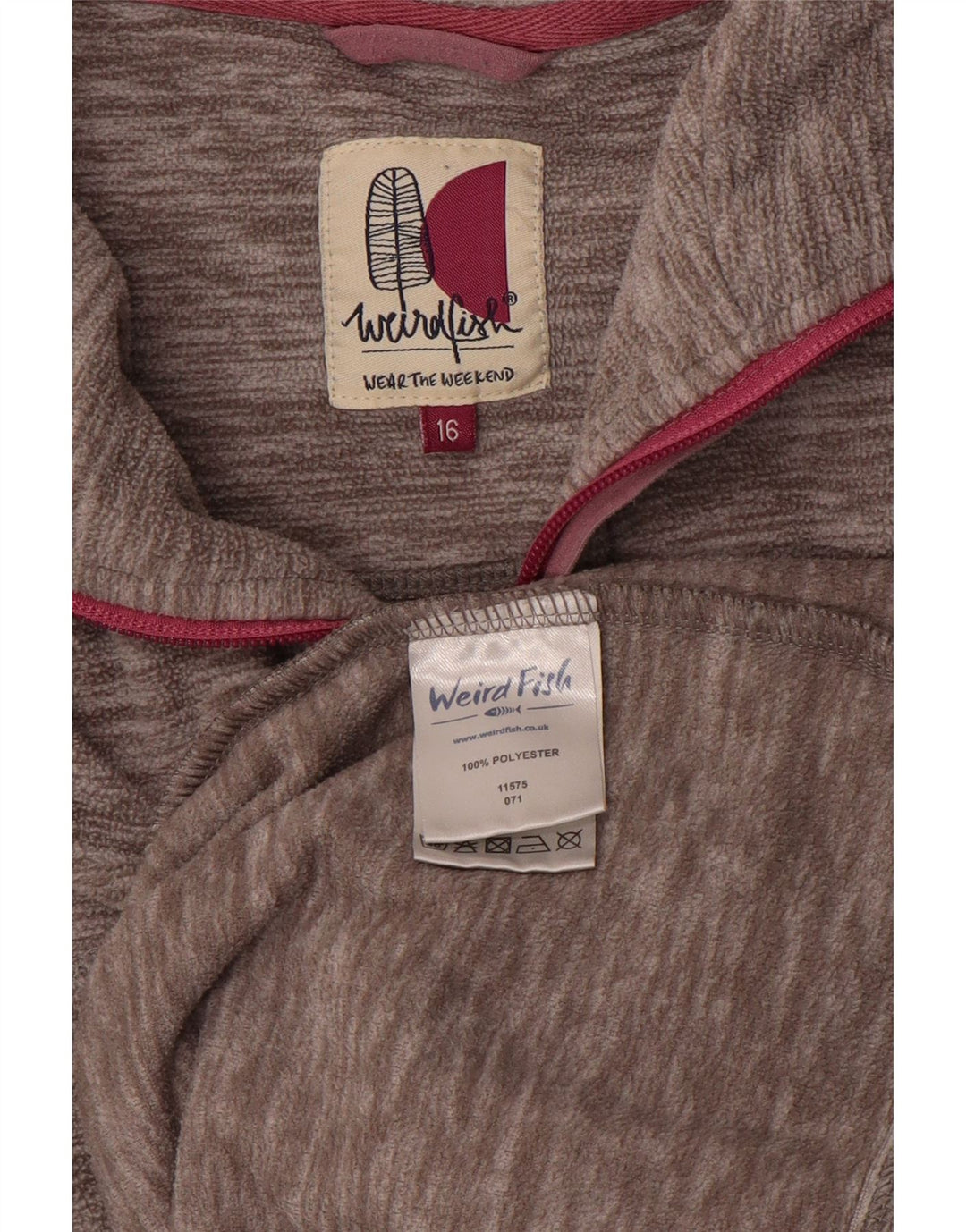 WEIRD FISH Womens Oversized Fleece Jumper UK 16 Large Grey Flecked
