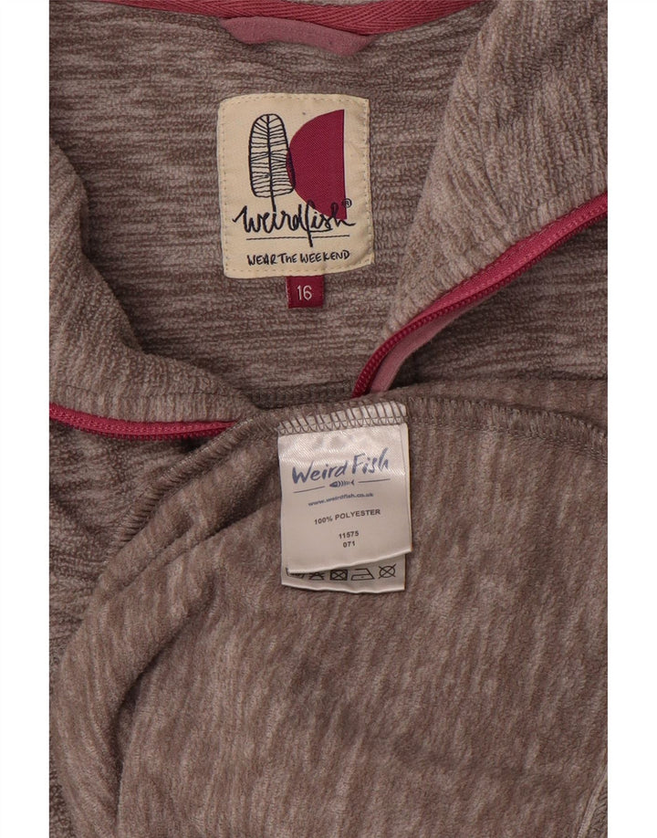 WEIRD FISH Womens Oversized Fleece Jumper UK 16 Large Grey Flecked