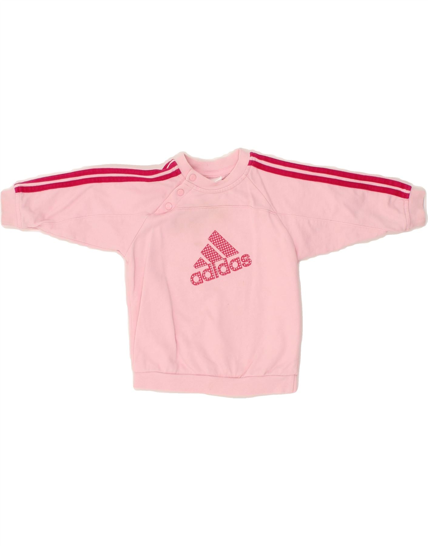 ADIDAS Baby Girls Graphic Sweatshirt Jumper 6 9 Months Pink Vintage Second Hand Clothing Online Messina Hembry