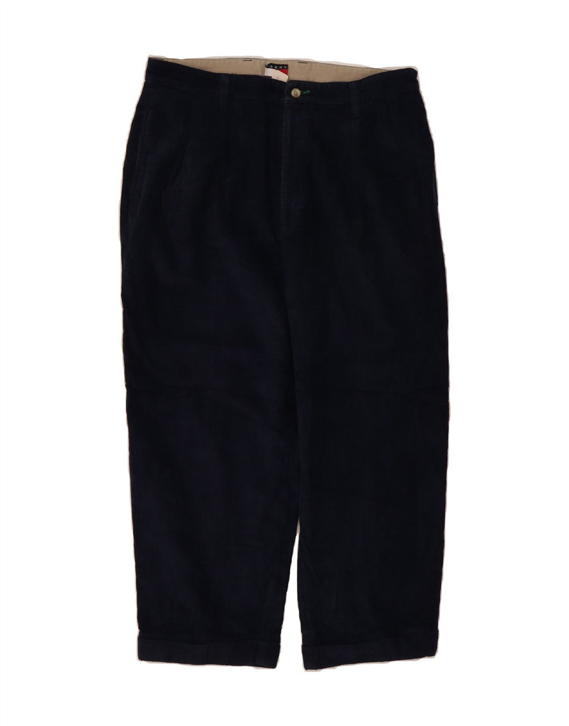 TOMMY HILFIGER Mens Straight Corduroy Trousers W36 L26 Navy Blue Cotton Vintage Tommy Hilfiger and Second-Hand Tommy Hilfiger from Messina Hembry 