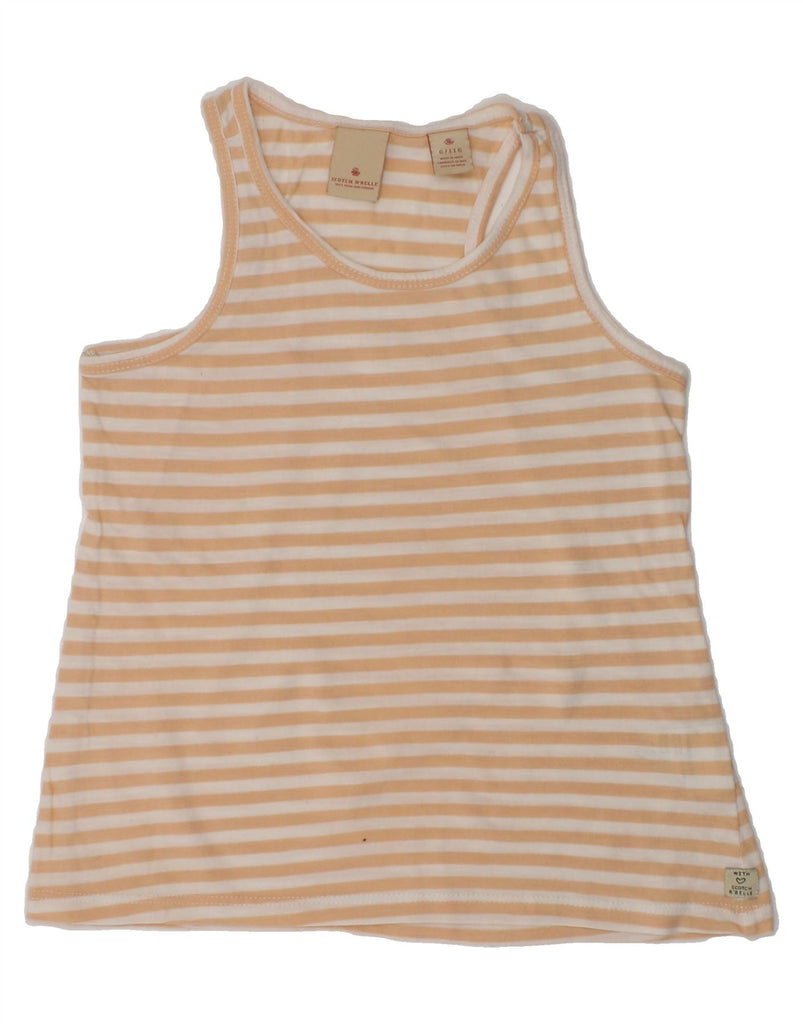 SCOTCH & SODA Girls Vest Top 5-6 Years Beige Striped Cotton | Vintage Scotch & Soda | Thrift | Second-Hand Scotch & Soda | Used Clothing | Messina Hembry 