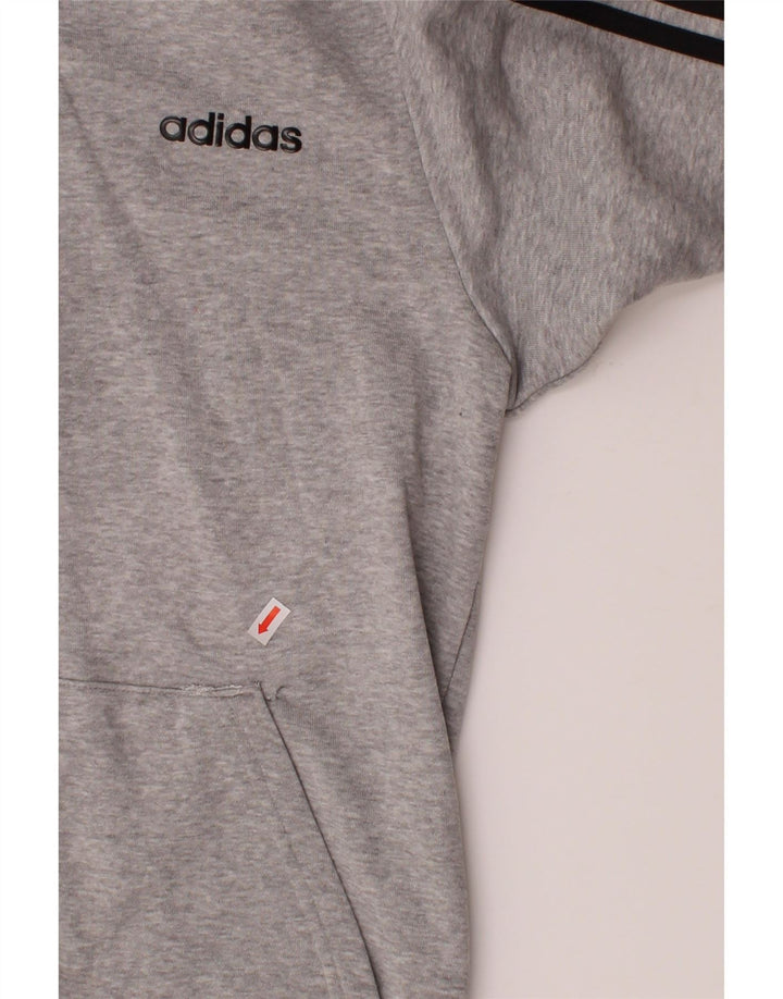 ADIDAS Mens Zip Hoodie Sweater Small Grey Cotton Vintage Adidas and Second-Hand Adidas from Messina Hembry 