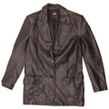 Zara Womens Oversized 2 Button Faux Leather Blazer Jacket UK 6 XS Black