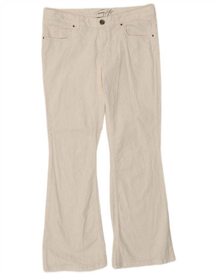 TOMMY HILFIGER Womens Bootcut Jeans W30 L30 White Cotton